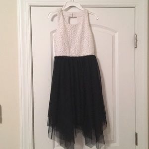 Sparkly white and black formal kids dress.